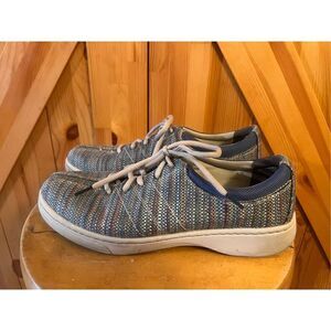 Dansko Brandi Women's 40 Navy Multicolor Canvas Sneaker Lace Up Shoes 10 US